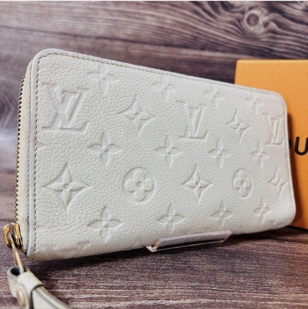Louis Vuitton Zippy Long Wallet – Monogram Empreinte Ivory Leather Authentic